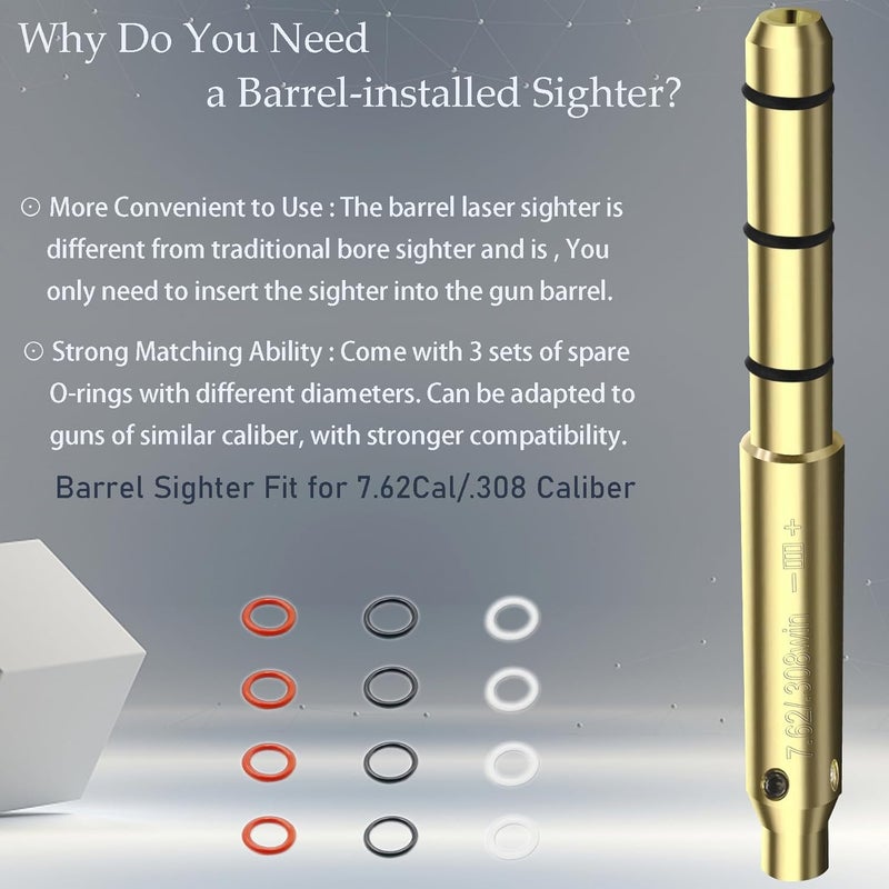 MOSANDON Red Laser Boresighter for .22LR/9mm/.38spl/.308/.45ACP Cal,End Barrel Laser Bore Sight, Laser Barrel Sight More Easy to Fit and Accurately for Pistols Rifle Air Guns for Hunting - Image 2